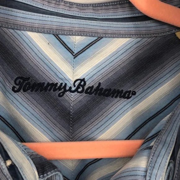 SOLD! Tommy Bahama Tencel Lyocell Striped Long Sleeve Button Down XL - Picture 5 of 9